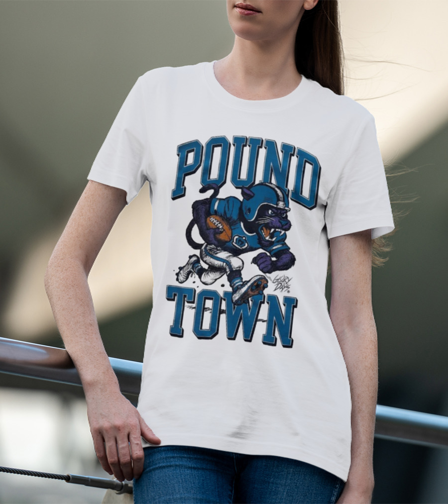 Carolina Panthers Pound Town Running Mascot Glory Days T-Shirt