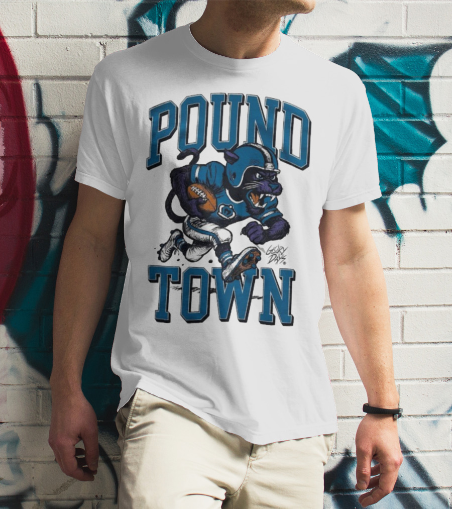Carolina Panthers Pound Town Running Mascot Glory Days T-Shirt
