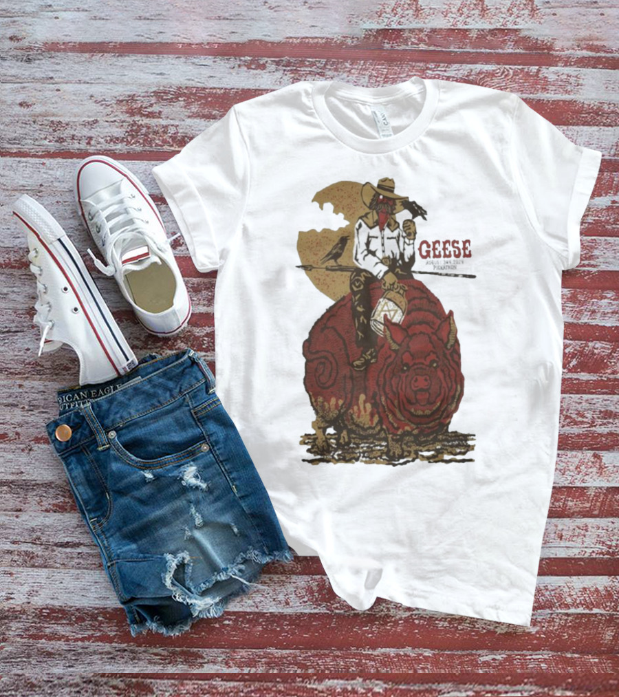 Geese World Live Show 2025-2026 Tour Cowboy Western Pig-Rider Vintage Style T-Shirt