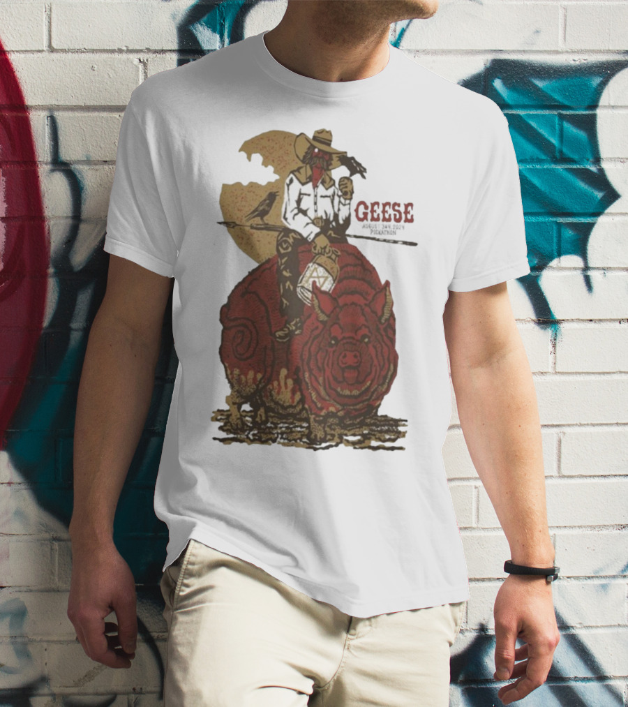 Geese World Live Show 2025-2026 Tour Cowboy Western Pig-Rider Vintage Style T-Shirt