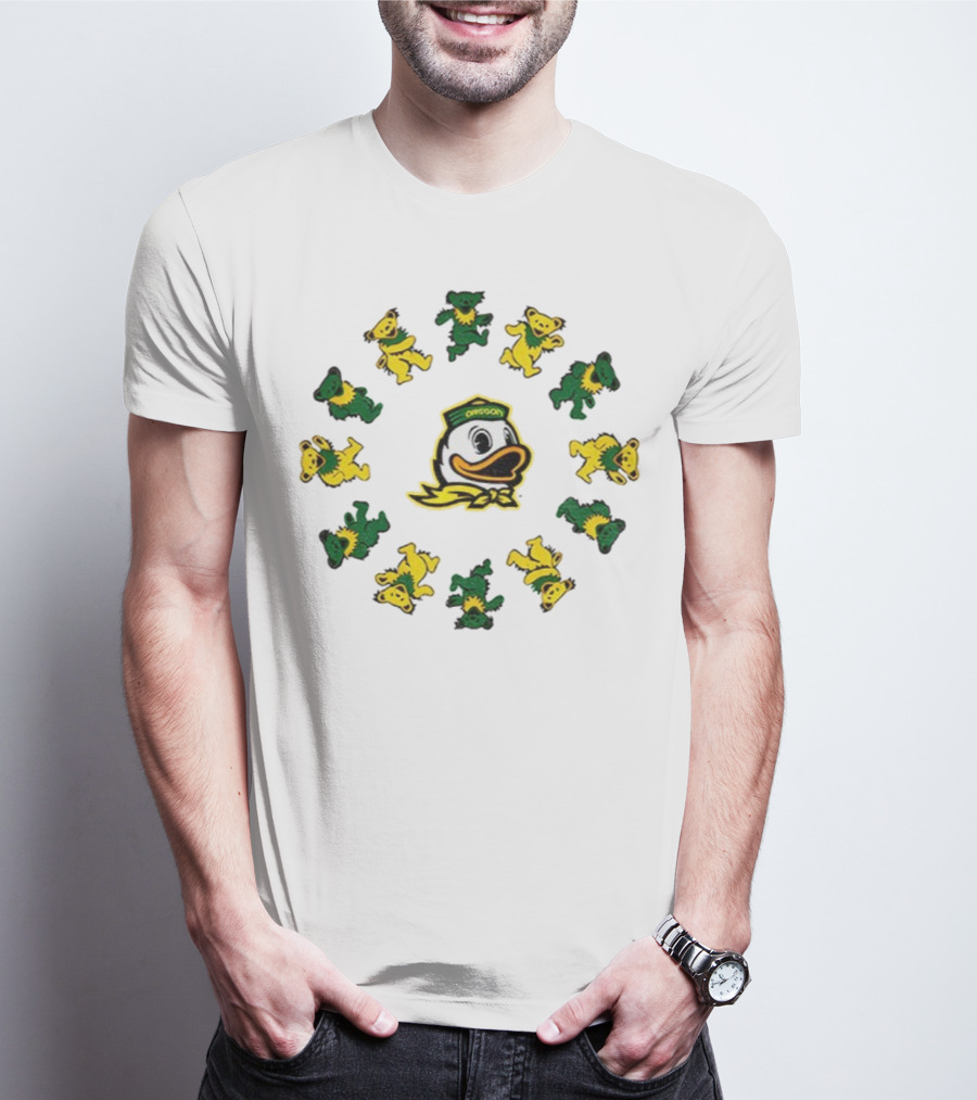 Oregon Ducks Grateful Dead Dancing Bears Circle T-Shirt