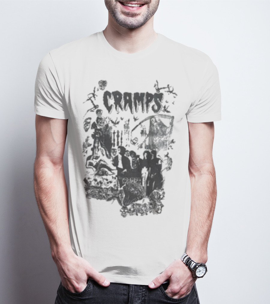 Cramps Punk Rock Psychobilly Tour 1982 Bad Music For Bad People T-Shirt