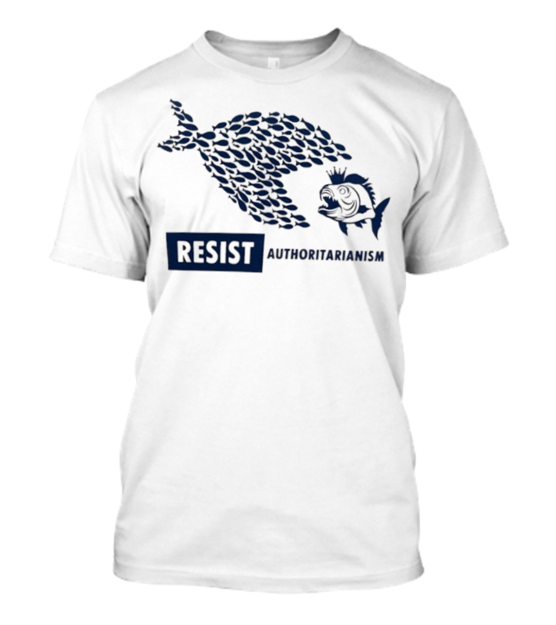 Resist Authoritarianism Fish Collective Overcoming Oppression T-Shirt