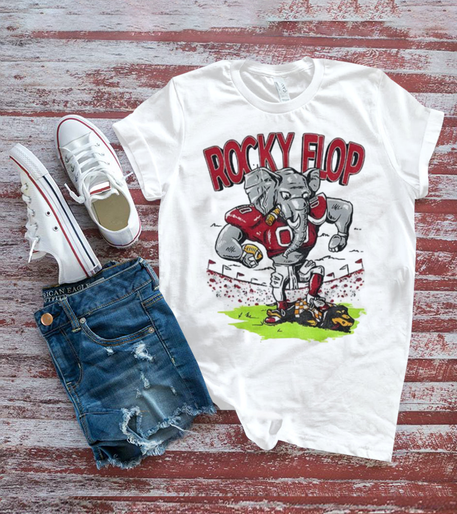 Rocky Flop Alabama Crimson Tide Football Elephant Dominating Georgia Bulldogs T-Shirt