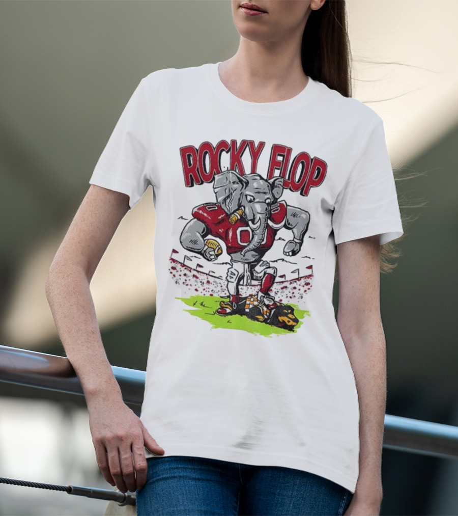 Rocky Flop Alabama Crimson Tide Football Elephant Dominating Georgia Bulldogs T-Shirt