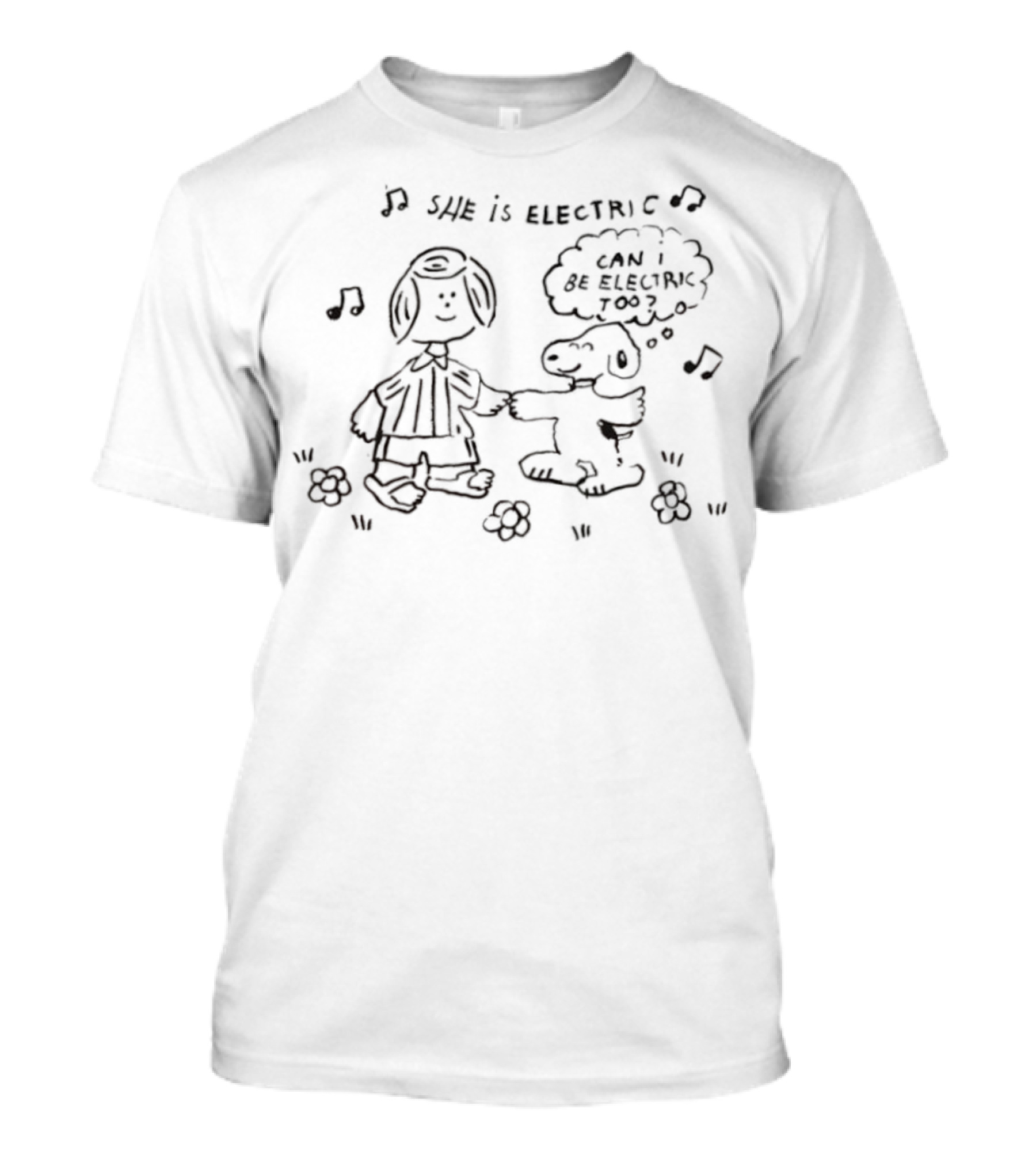 Sally Brown And Snoopy She Is Electric Can I Be Electric Too T-Shirt