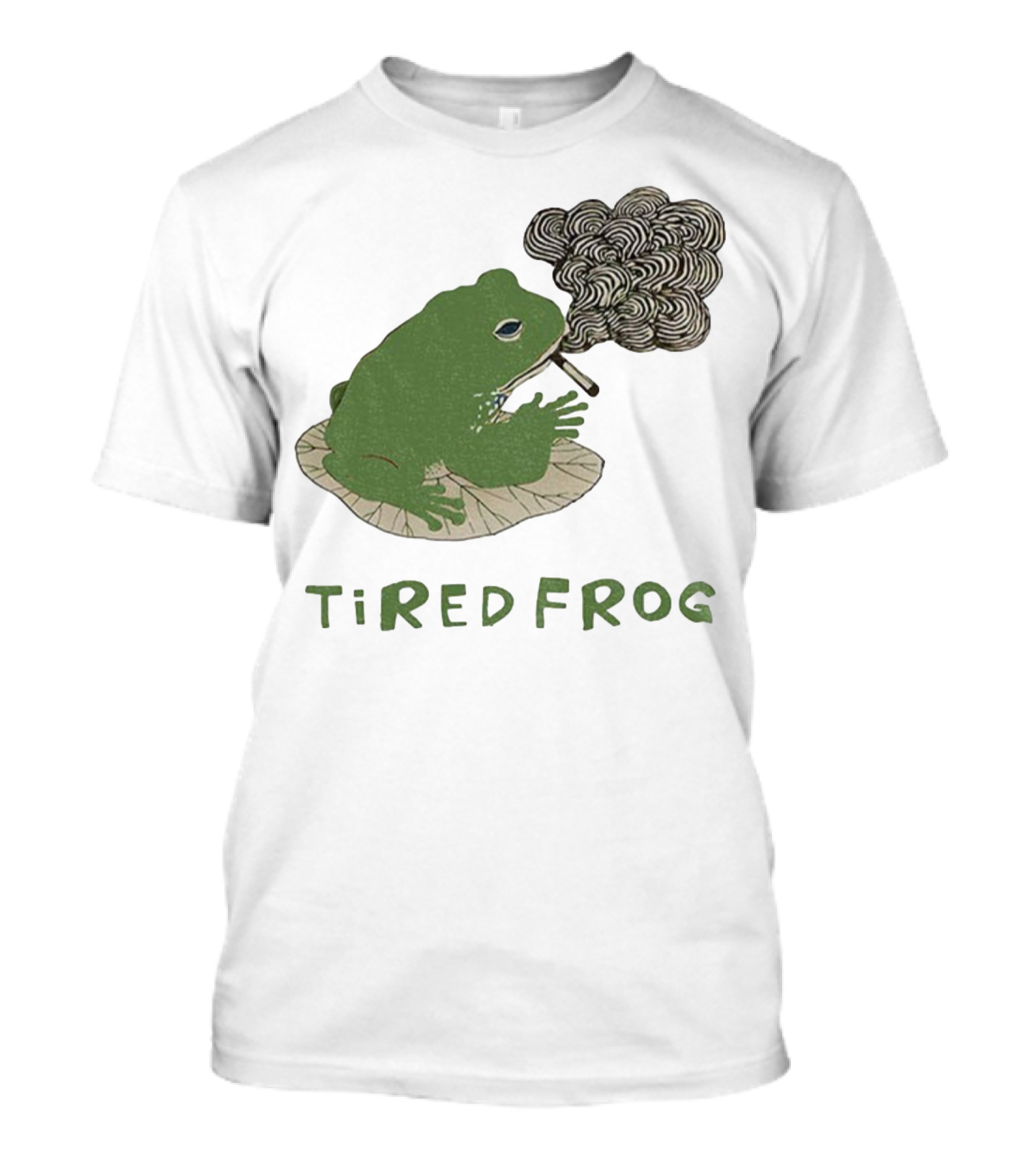 Tired Frog Smoking Meme Japanese Style Smoking Frog T-Shirt