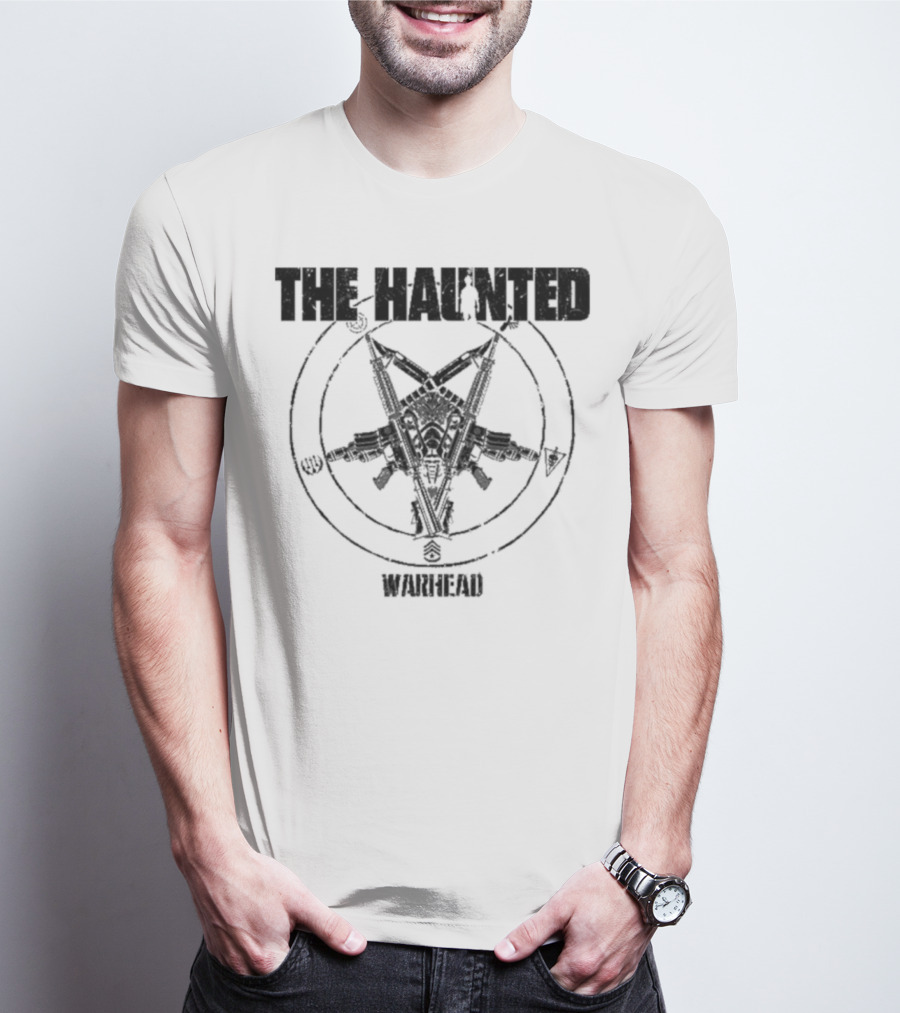 The Haunted Warhead Occult Symbolic Skull And Gun Emblem T-Shirt