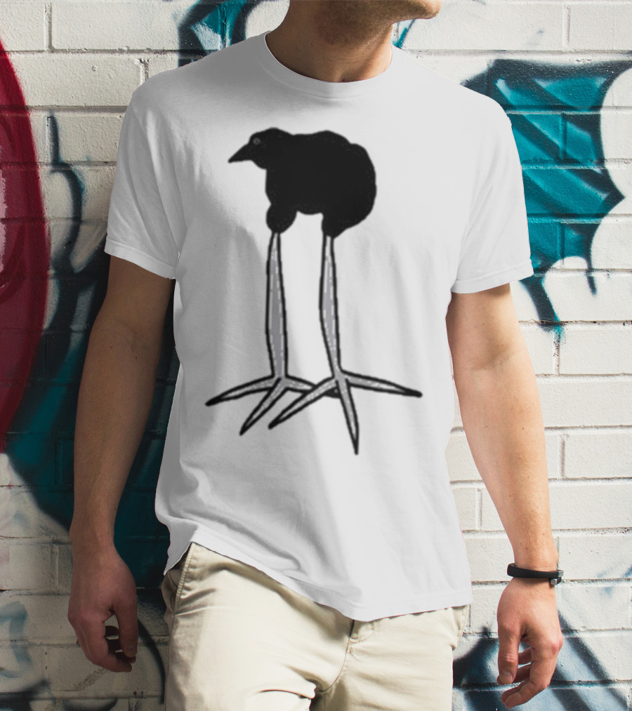 Zasha Charcoal Raven Bird Long Legs T-Shirt
