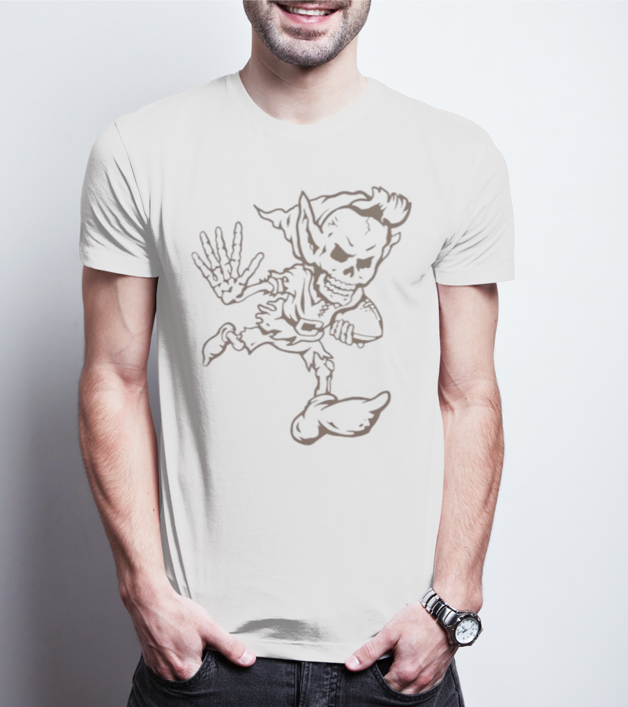 Cleveland Football Brownie Skeleton Illustration T-Shirt