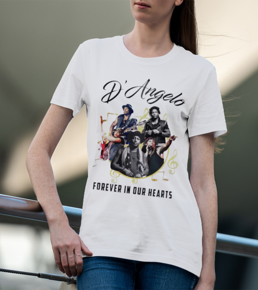 D’Angelo Forever In Our Hearts Music Legends Montage 2025 T-Shirt