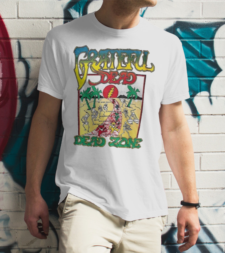 Grateful Dead Skeleton Dead Zone With Desert Scene And Dates T-Shirt