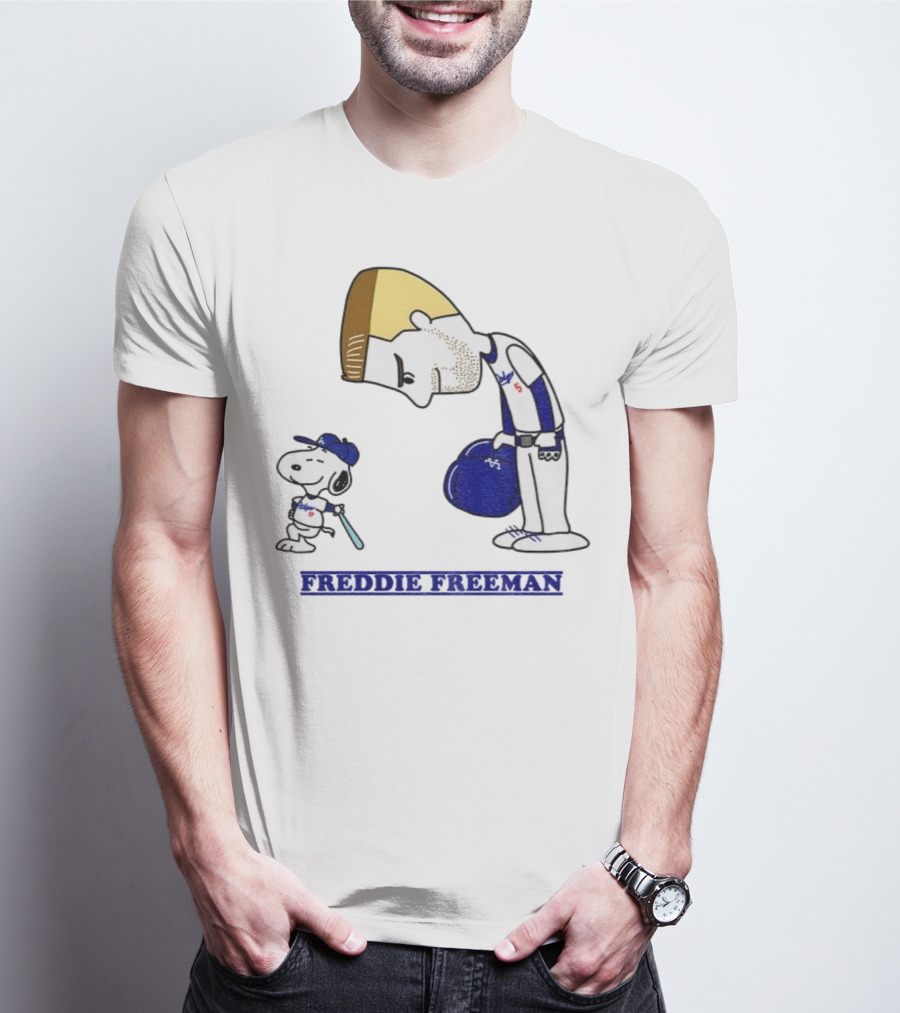Peanuts Snoopy Freddie Freeman Los Angeles Dodgers MLB Baseball 2025 T-Shirt