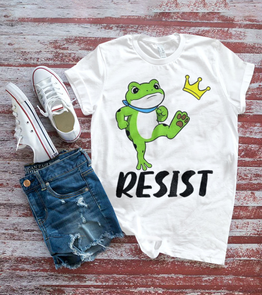 Resist Portland Frog Kicks Crown Political Anti Maga T-Shirt