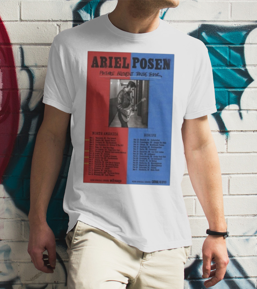 Ariel Posen Future Present Tense Tour North America Europe 2025 2026 Special Guests Wendigo Cathal Murphy T-Shirt
