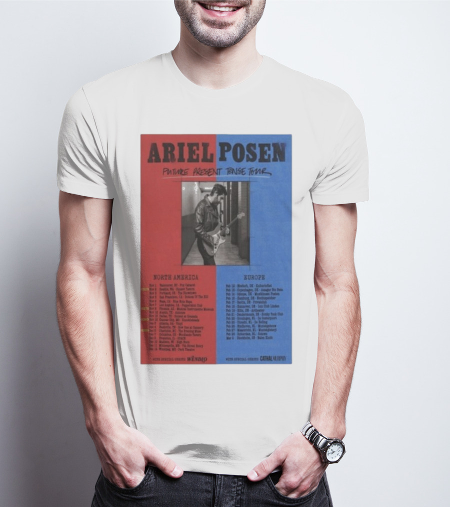 Ariel Posen Future Present Tense Tour North America Europe 2025 2026 Special Guests Wendigo Cathal Murphy T-Shirt