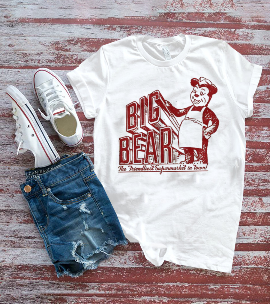 Big Bear The Friendliest Supermarket In The Town San Diego Retro Chef Logo T-Shirt