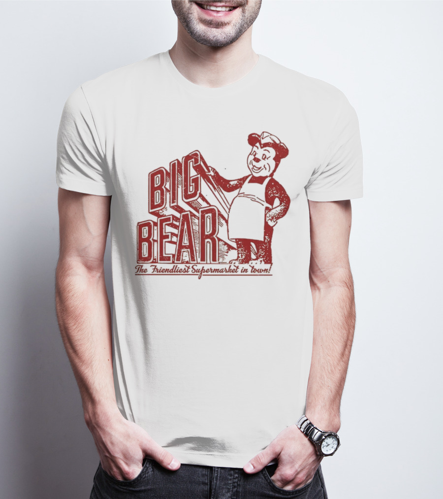 Big Bear The Friendliest Supermarket In The Town San Diego Retro Chef Logo T-Shirt