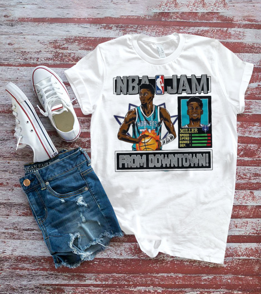 NBA Jam Brandon Miller Charlotte Hornets From Downtown Classic Video Game T-Shirt