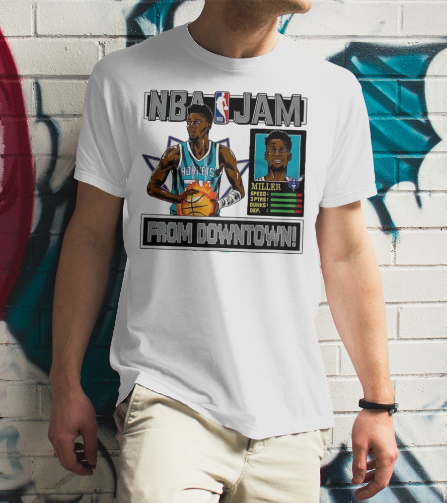 NBA Jam Brandon Miller Charlotte Hornets From Downtown Classic Video Game T-Shirt