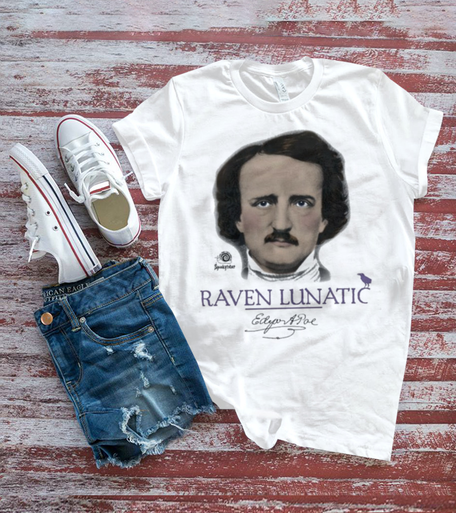Raven Lunatic Edgar Allan Poe T-Shirt
