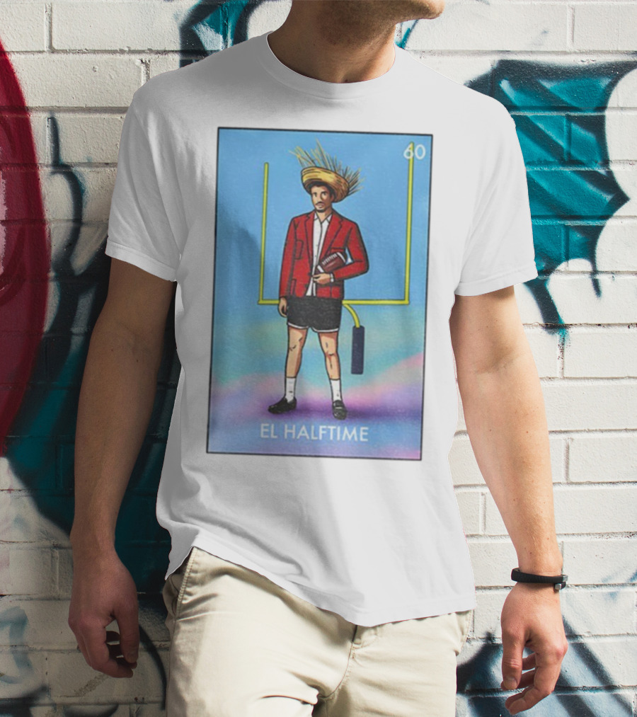 El Halftime 60 Puerto Rico Bad Bunny Football Outfit Hat T-Shirt