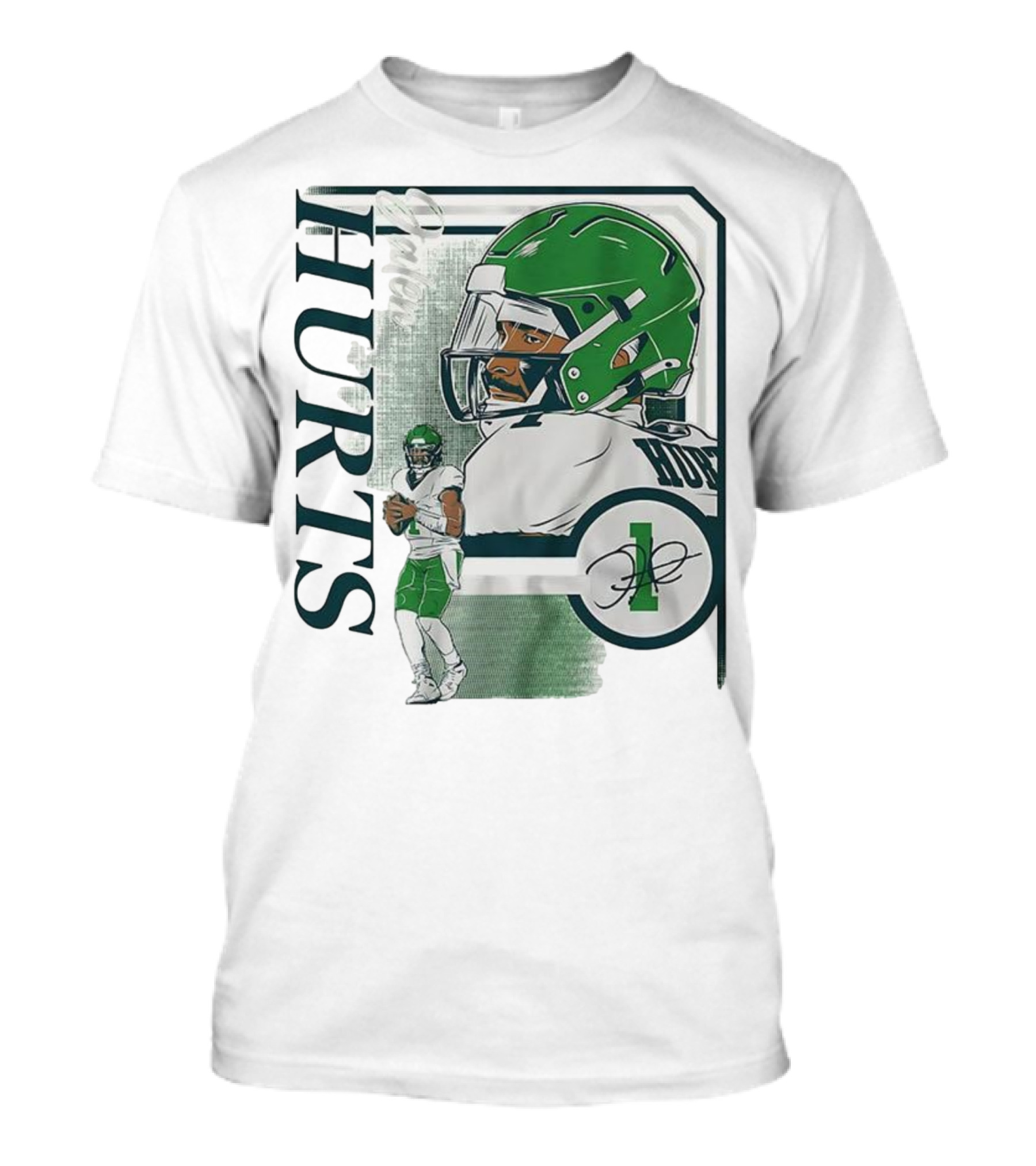 Jalen Hurts Philadelphia Eagles Football Collage Frame Signature HURTS 1 T-Shirt