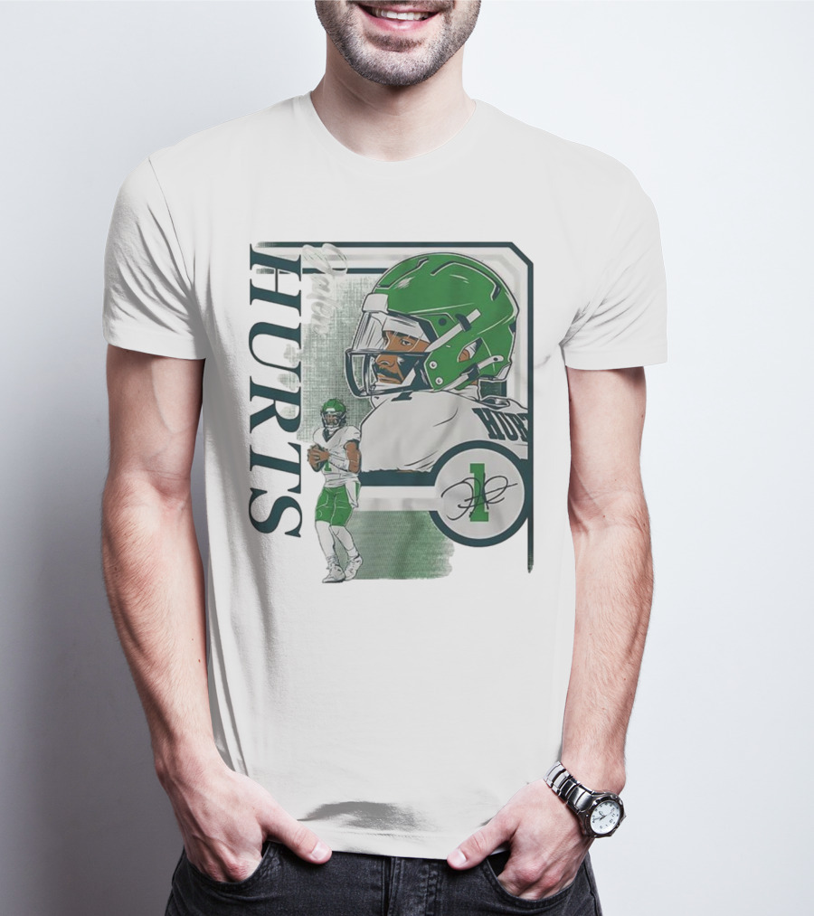 Jalen Hurts Philadelphia Eagles Football Collage Frame Signature HURTS 1 T-Shirt