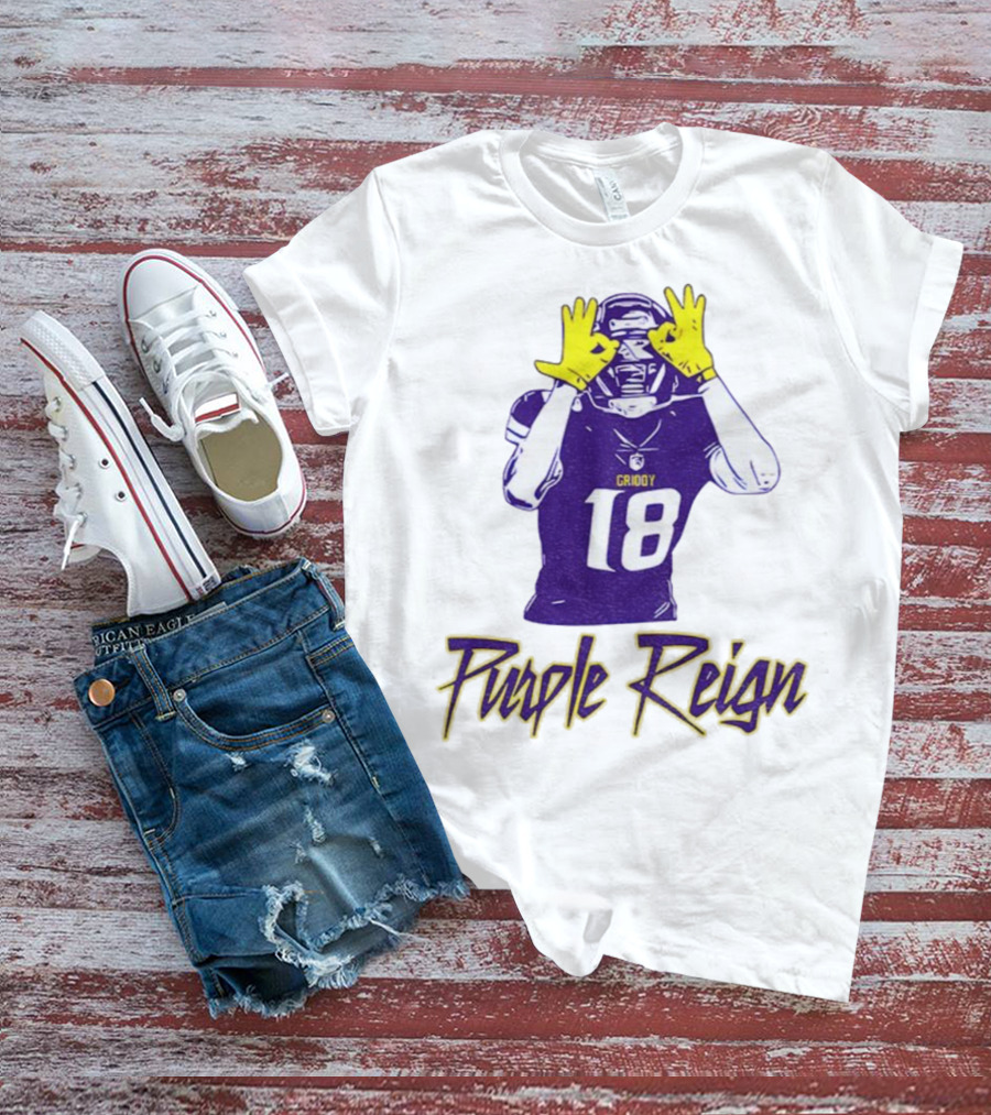 Justin Jefferson Griddy Purple Reign Minnesota Vikings Football 18 T-Shirt