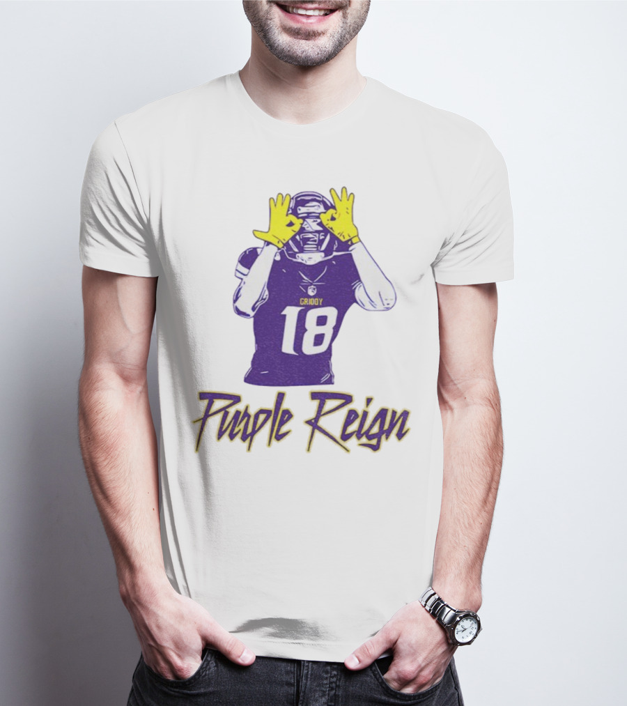 Justin Jefferson Griddy Purple Reign Minnesota Vikings Football 18 T-Shirt