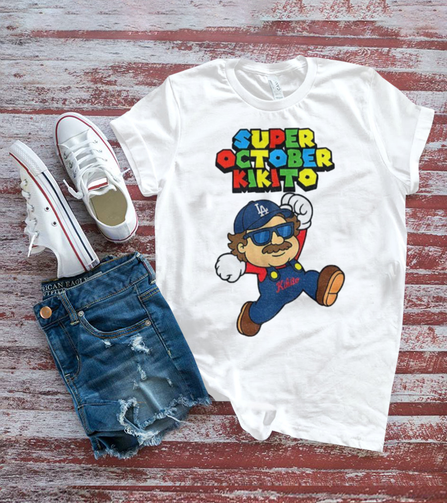 Super October Kikito LA Dodgers Baseball Character With Sunglasses T-Shirt