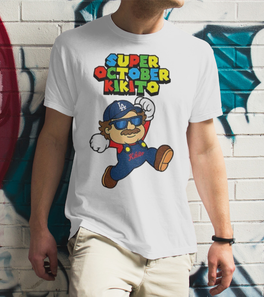 Super October Kikito LA Dodgers Baseball Character With Sunglasses T-Shirt