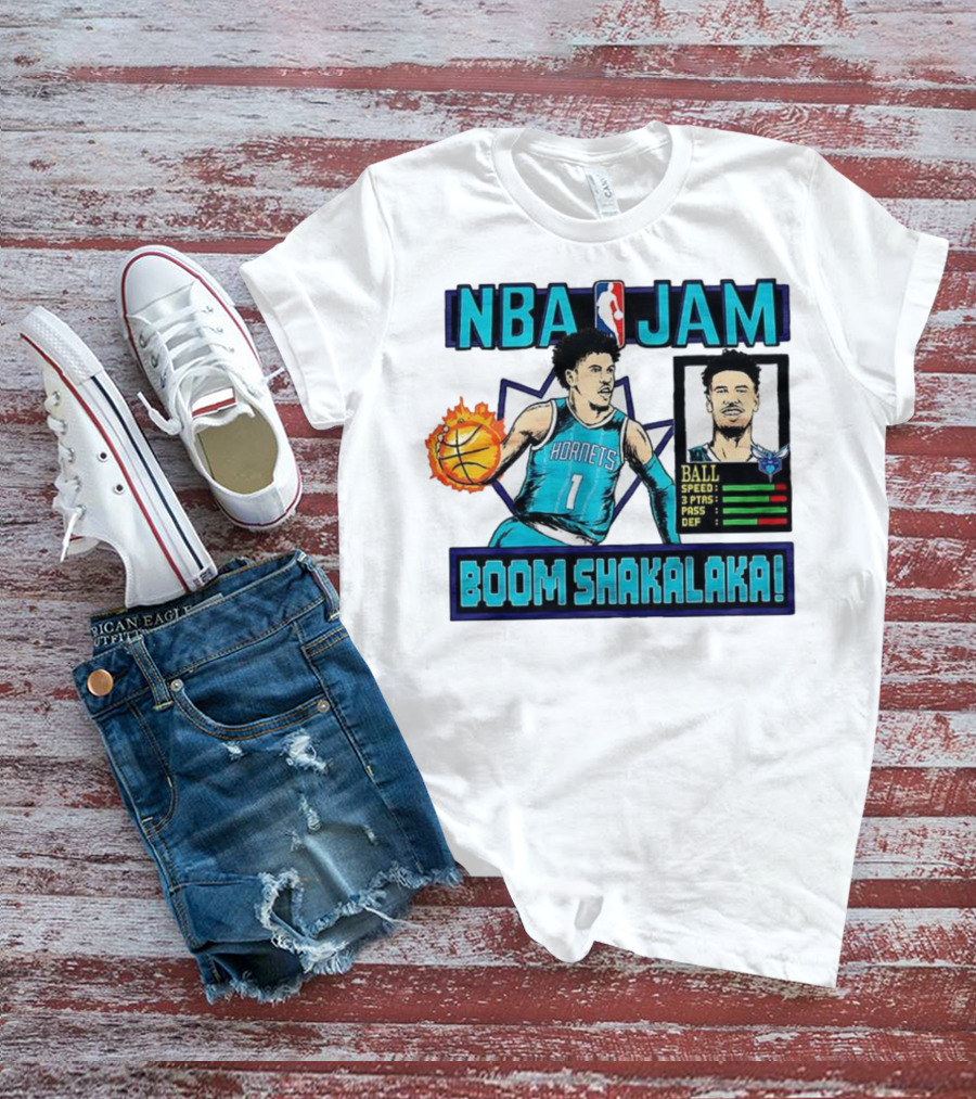 NBA Jam LaMelo Ball Charlotte Hornets Boom Shakalaka Classic Video Game T-Shirt