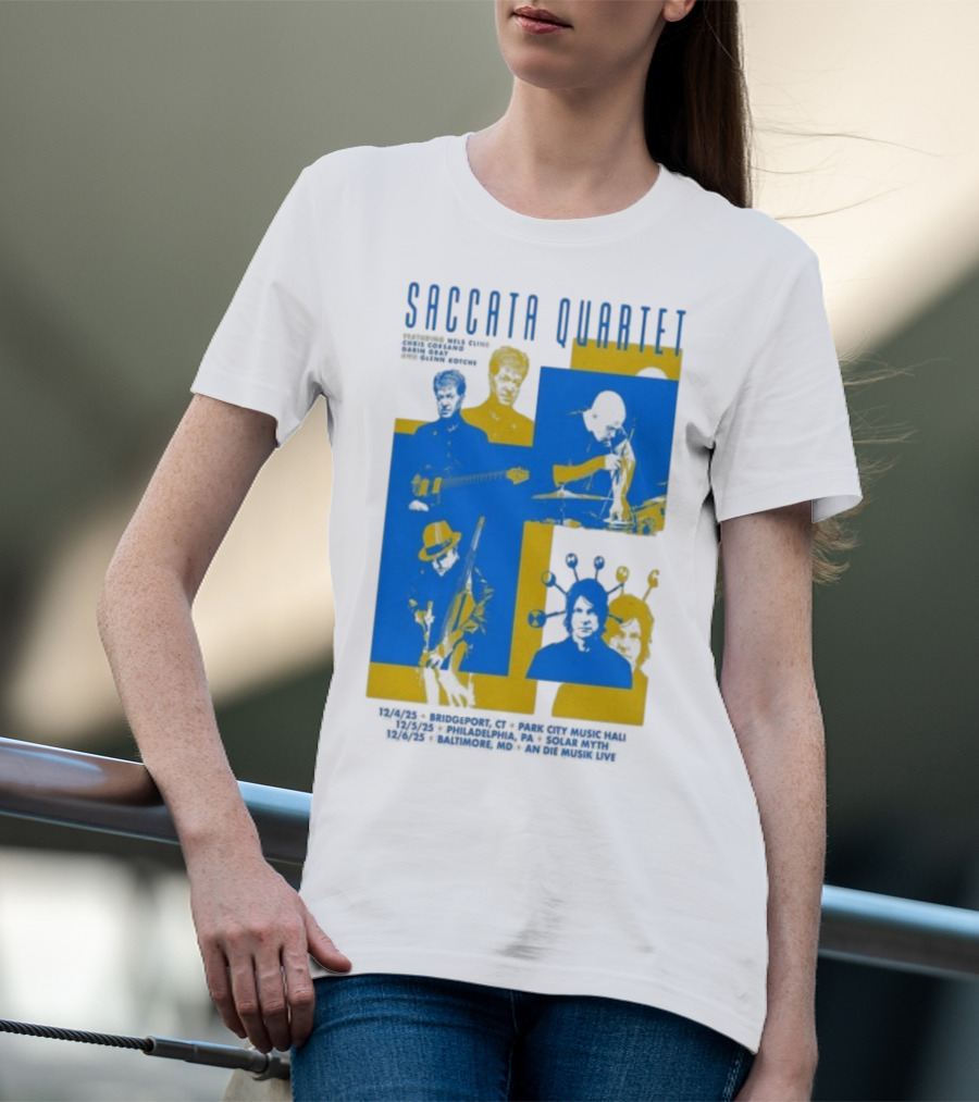 Saccata Quartet Tour December 2025 European Jazz Fusion Concert Dates T-Shirt