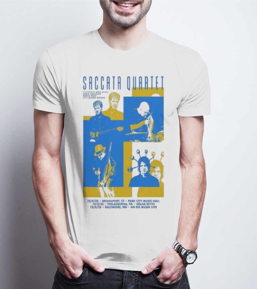 Saccata Quartet Tour December 2025 European Jazz Fusion Concert Dates T-Shirt