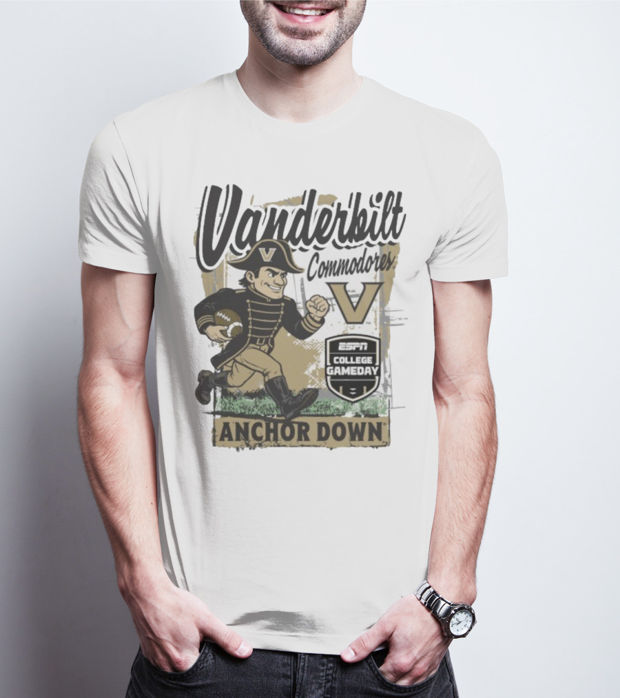 Vanderbilt Commodores Anchor Down ESPN College Gameday 2025 Mascot T-Shirt