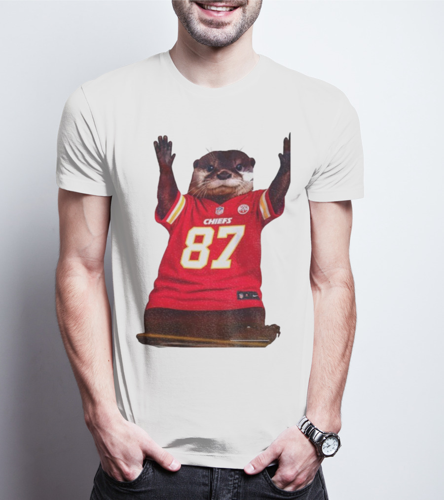 Travis Kelce 87 Kansas City Chiefs Sea Otter NFL Fan Jersey T-Shirt
