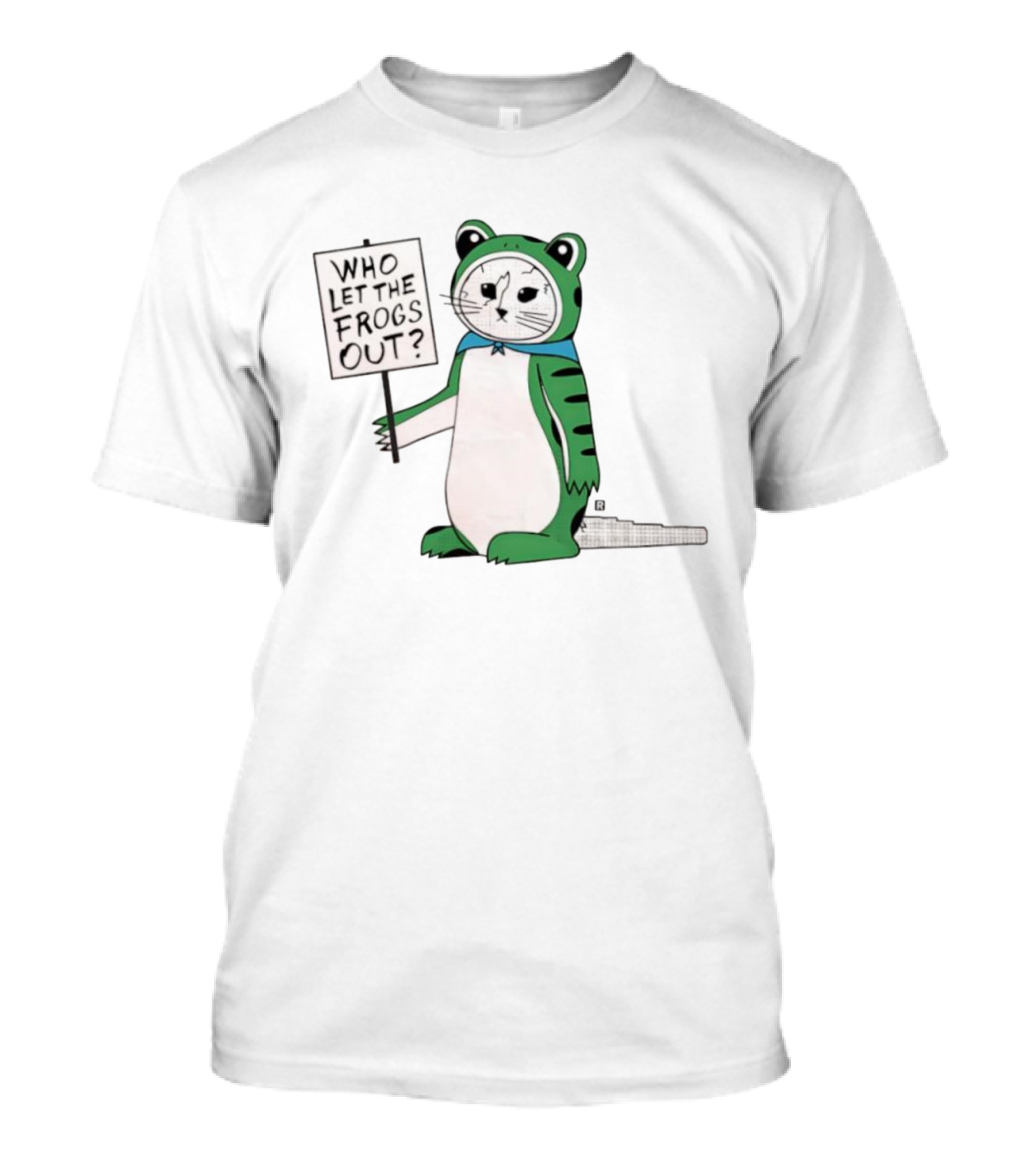 Frog Cat Costume Who Let The Frogs Out Sign T-Shirt