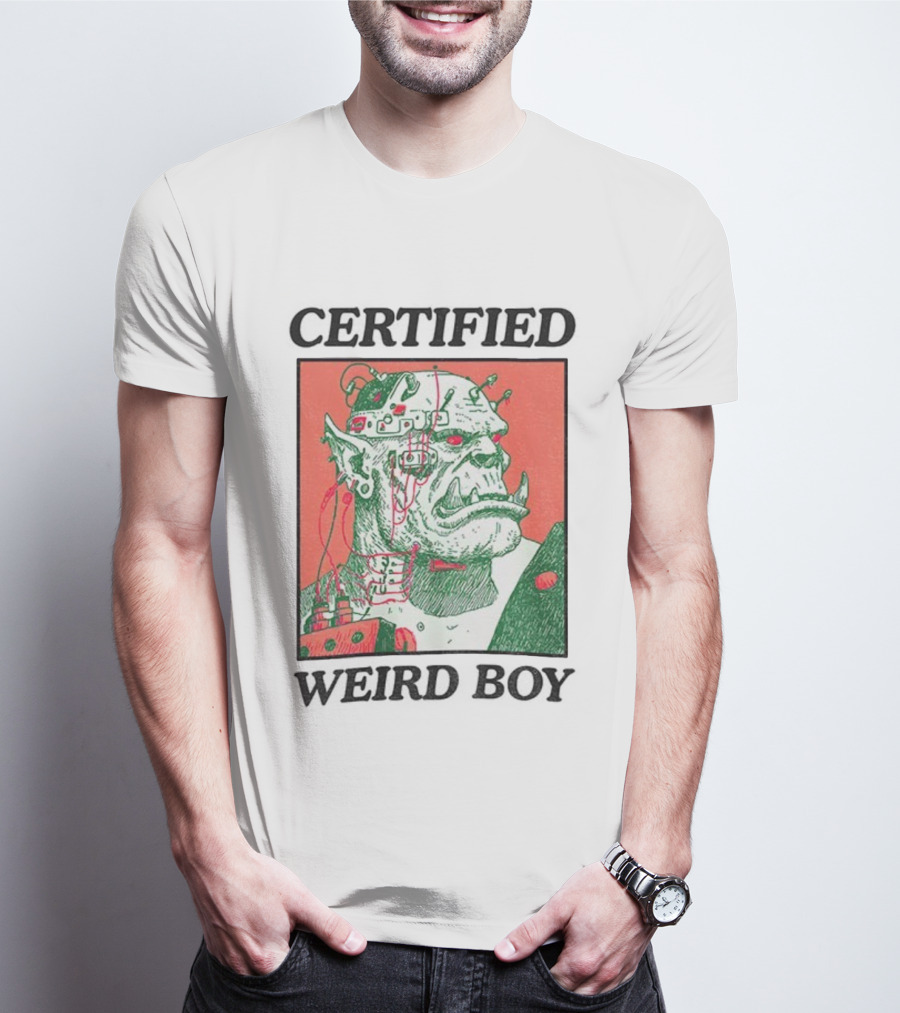 Certified Weirdboy Goblins Greenskins Orc Cyberpunk Art T-Shirt