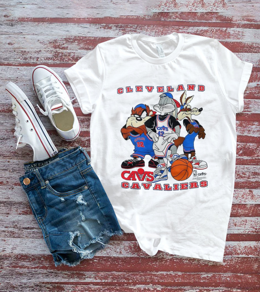 Cleveland Cavaliers NBA Cavs Looney Tunes Characters Bugs Bunny Taz Wile E. Coyote T-Shirt