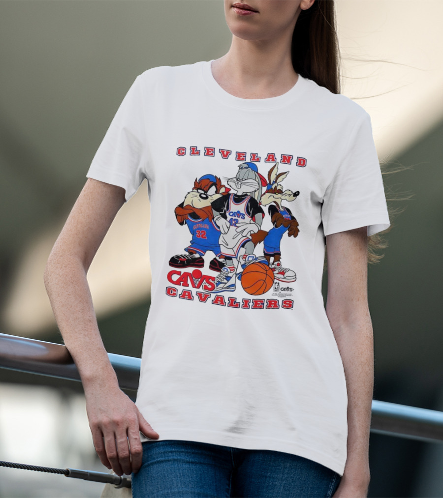 Cleveland Cavaliers NBA Cavs Looney Tunes Characters Bugs Bunny Taz Wile E. Coyote T-Shirt