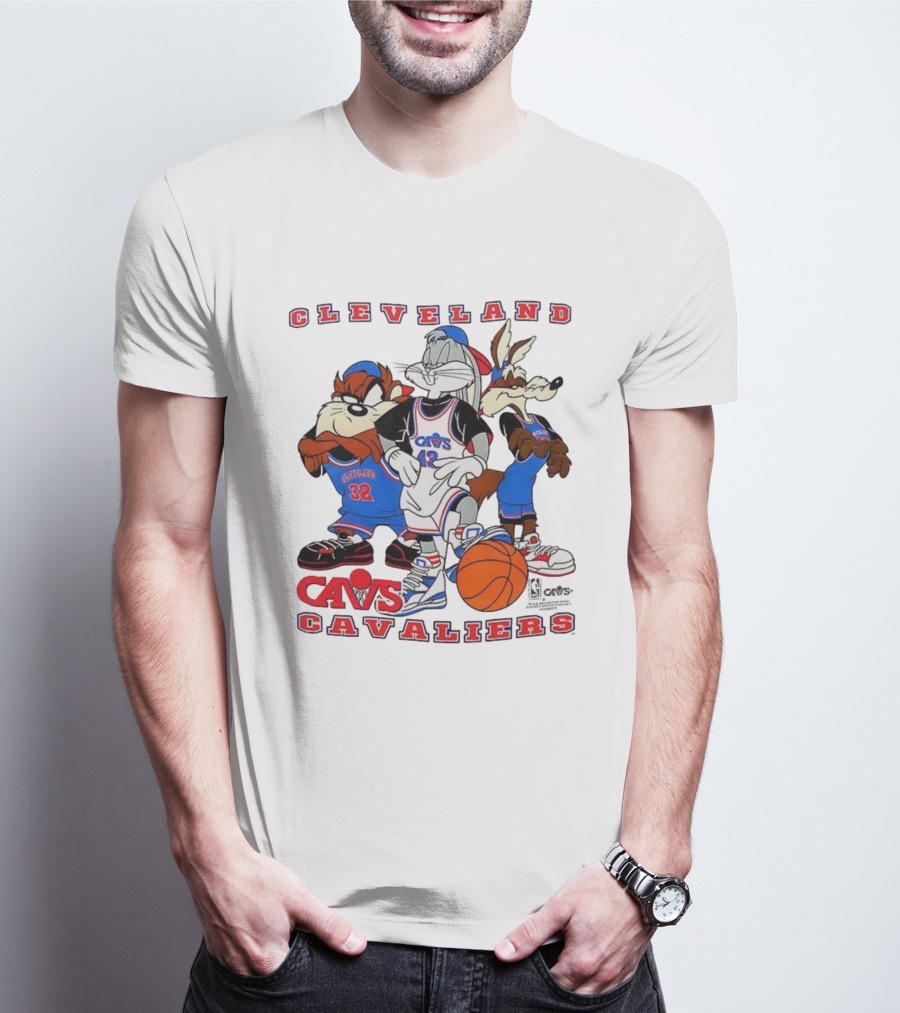 Cleveland Cavaliers NBA Cavs Looney Tunes Characters Bugs Bunny Taz Wile E. Coyote T-Shirt