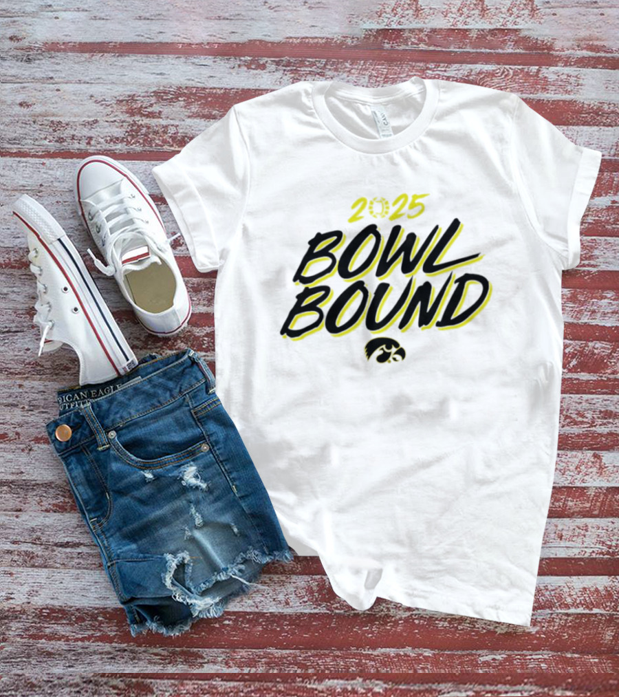 Iowa Hawkeyes 2025 Bowl Bound Football Team Fan Gear T-Shirt