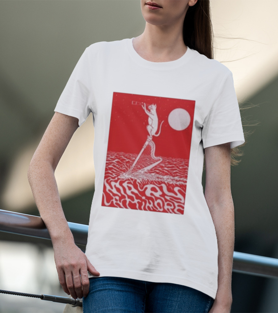 Mary Lattimore Harp Cat Under Full Moon T-Shirt