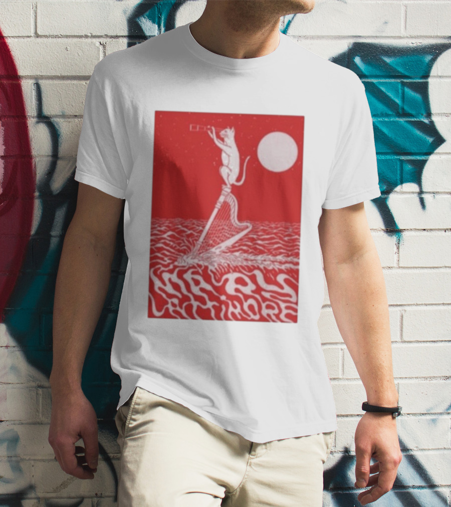 Mary Lattimore Harp Cat Under Full Moon T-Shirt