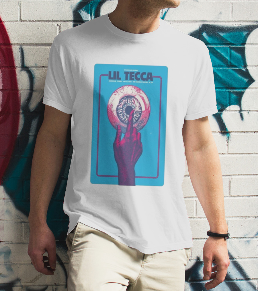 Lil Tecca Live At The Warfield Theatre San Francisco Oct 21 2025 Hand Eye Iconography T-Shirt