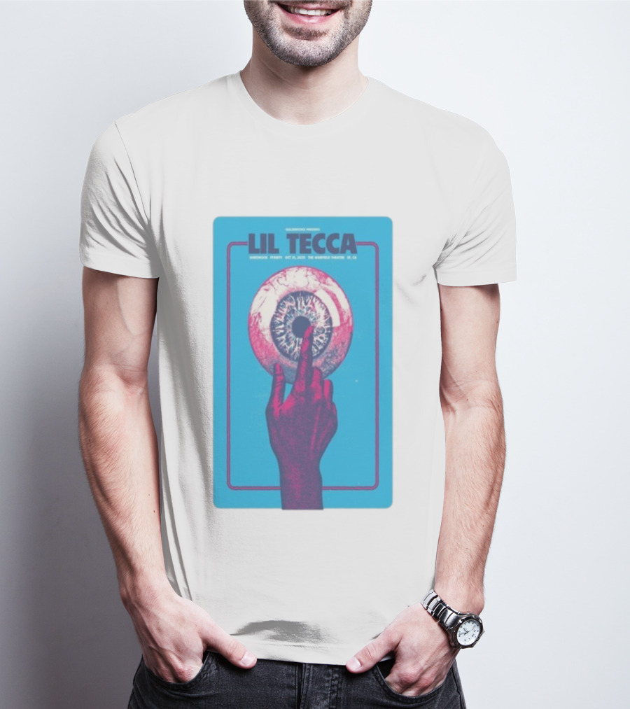 Lil Tecca Live At The Warfield Theatre San Francisco Oct 21 2025 Hand Eye Iconography T-Shirt