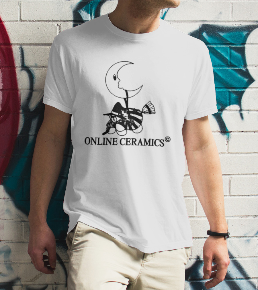 Online Ceramics Halloween Witch Moon T-Shirt