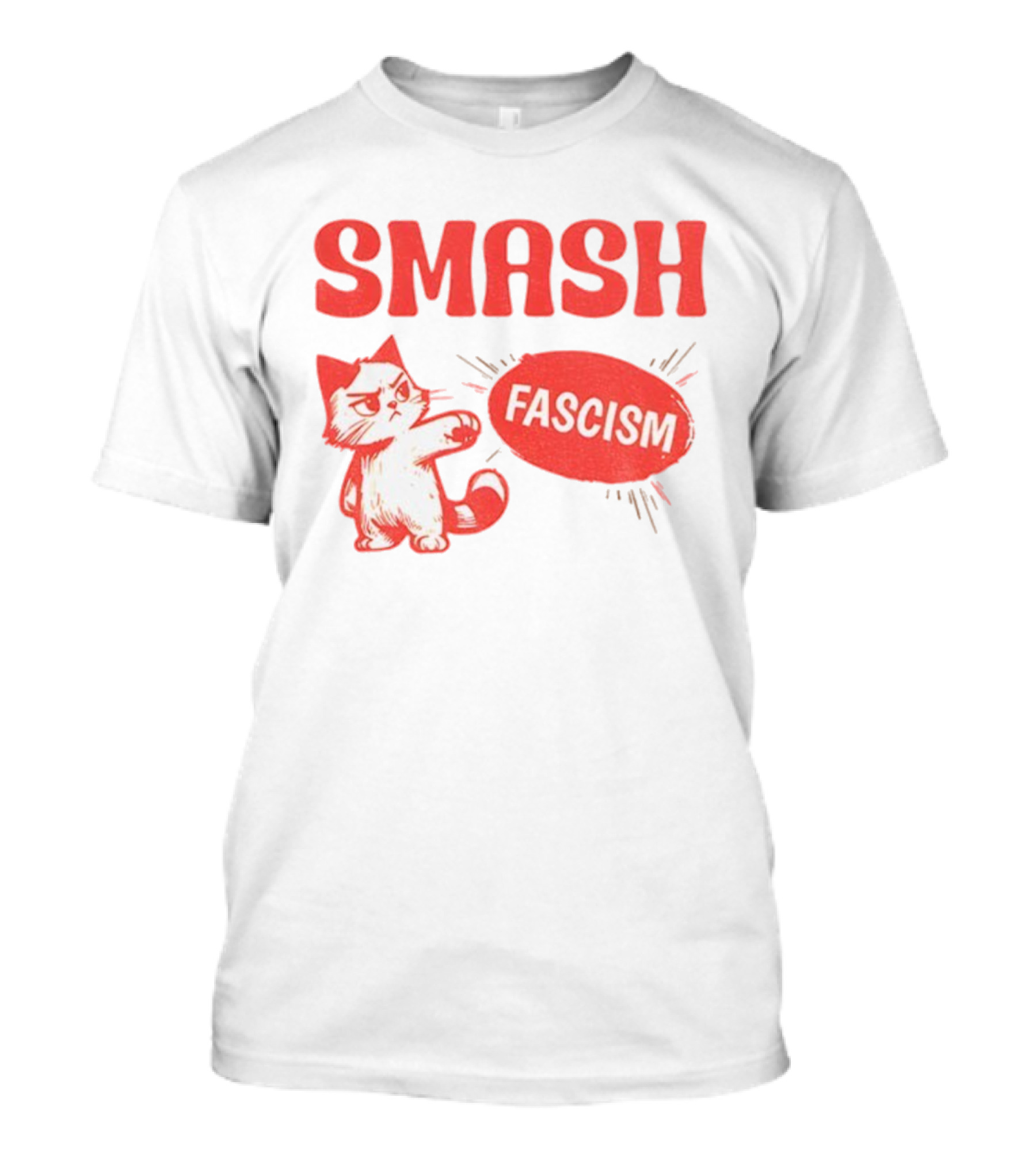 Smash Fascism Feminist Cat Paw Punch Activist Protest T-Shirt