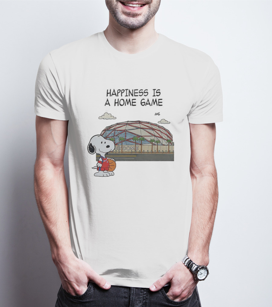 Snoopy Peanuts Happiness Is A Home Game Stadium Dome Basketball T-Shirt